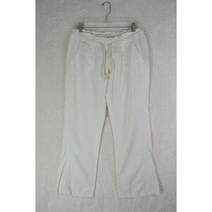 Roxy Oceanside Women's Medium White Linen Blend Beach Pants